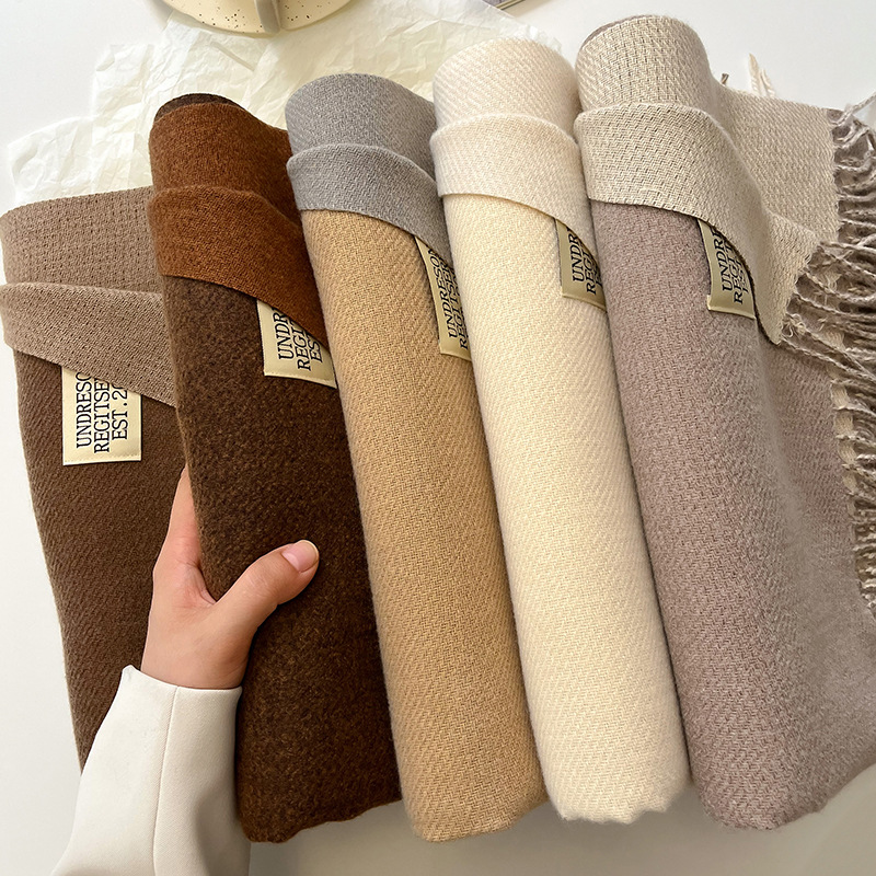 Cashmere Pashmina Wrap - 패션 솔리드 캐시미어 따뜻한 스카프 새로운