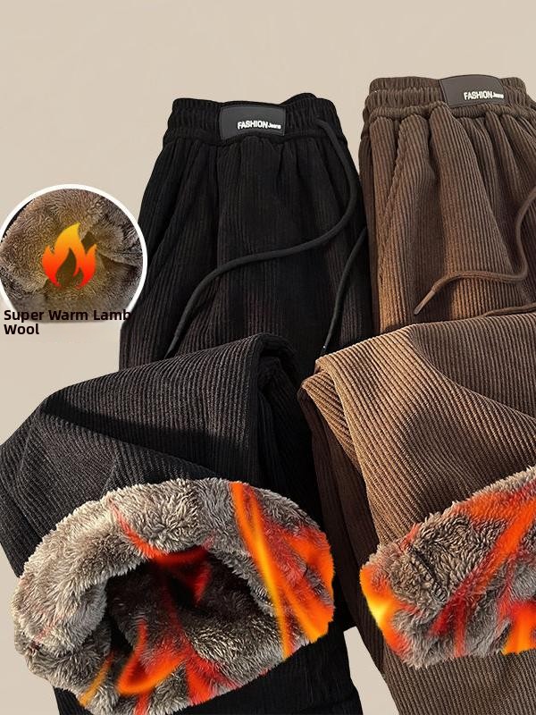 Corduroy Pant Warm - 엑스트라 두꺼운 겨울 따뜻한 양털 벨벳