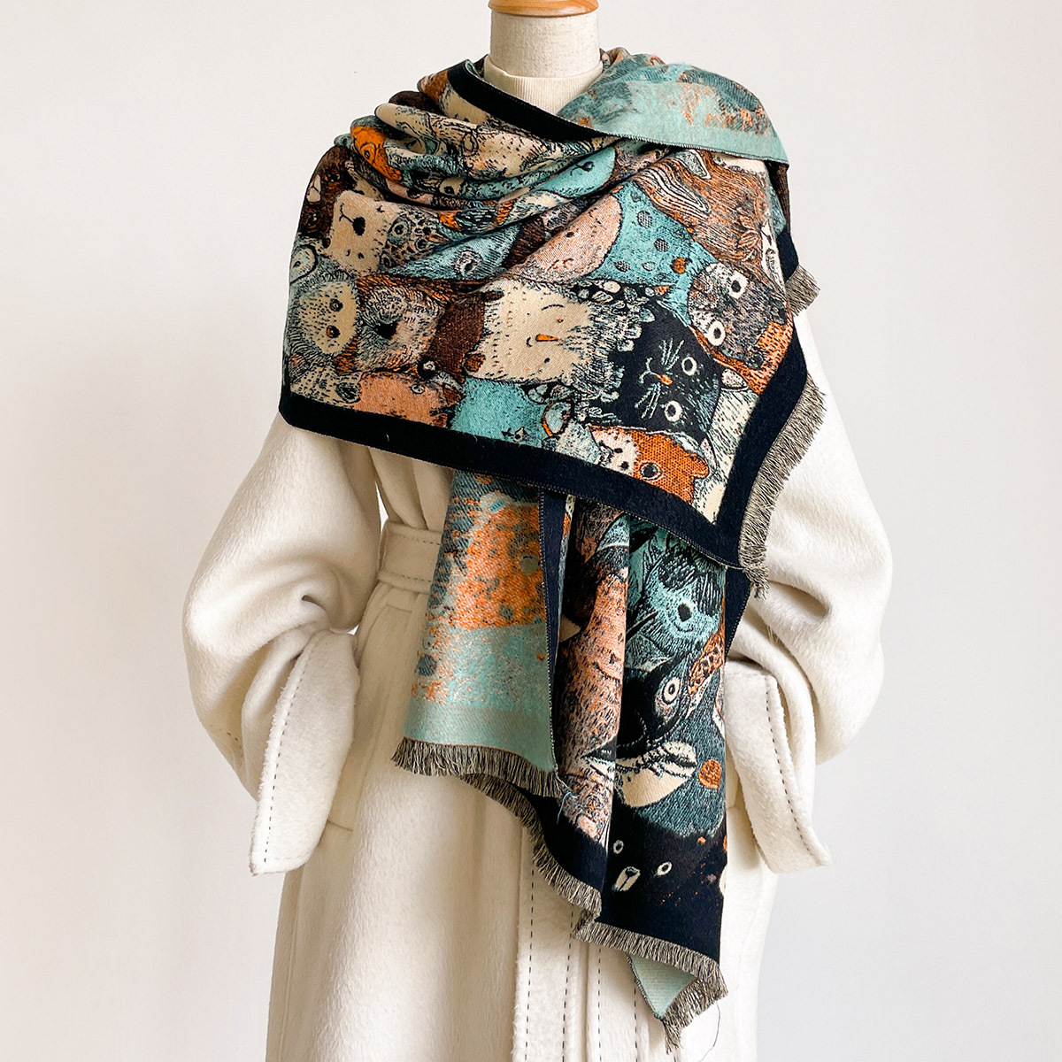 여성용 인조 캐시미어 스카프 두꺼운 따뜻한 숄 가을 프 - Cashmere Pashmina Wrap 리뷰 및 가격