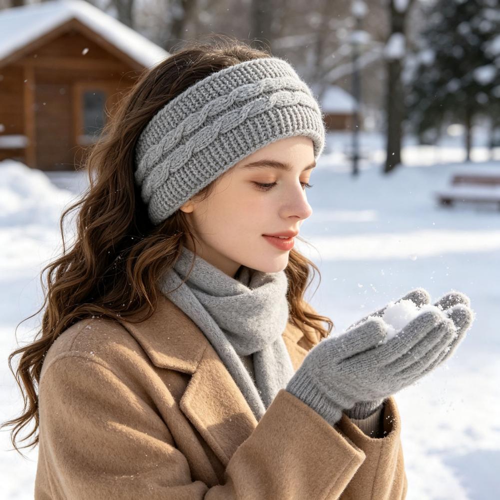 여성용 편안한 신축성 헤어밴드, 겨울용 두꺼운 니트 소 - Fleece Ear Warmer Band 리뷰 및 가격